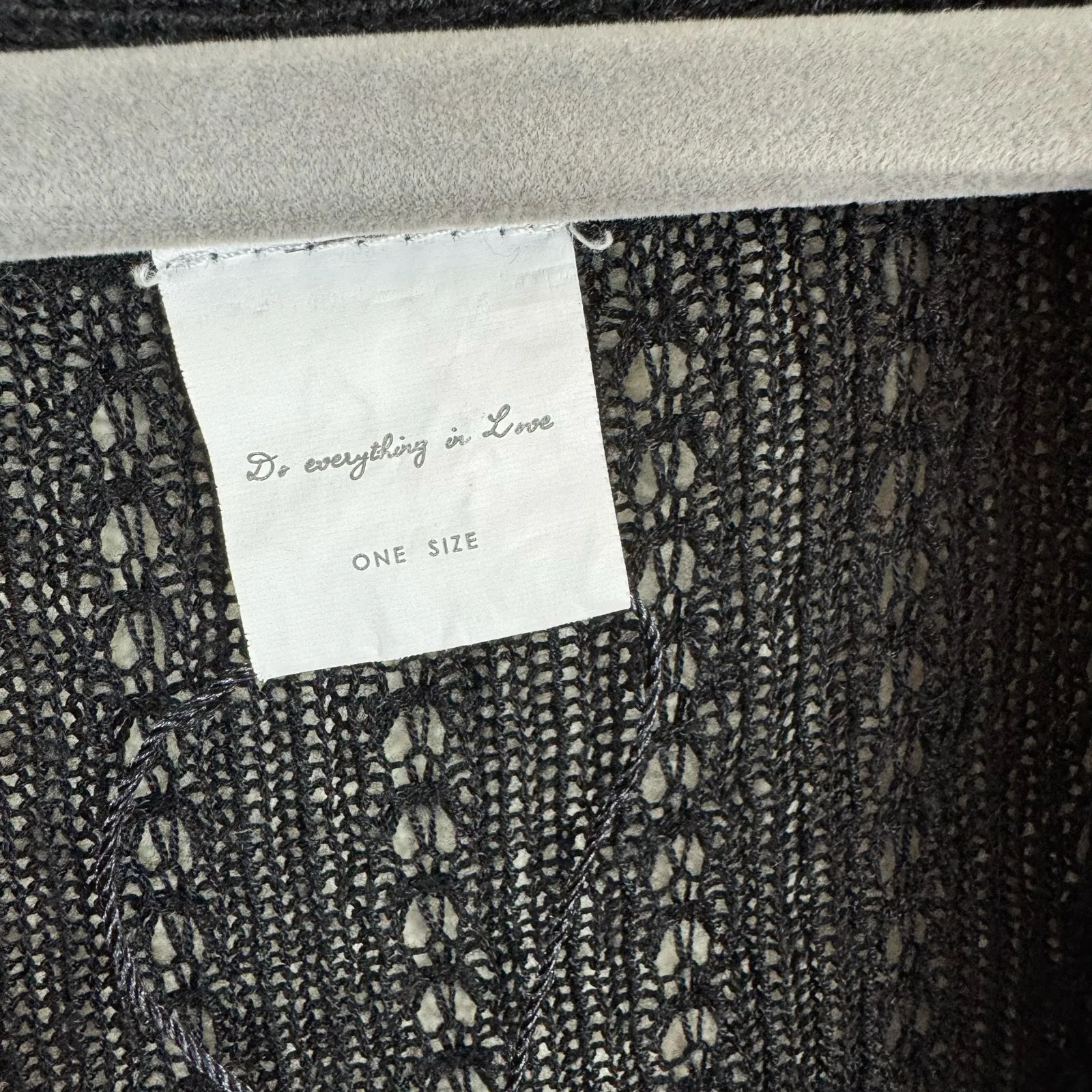 Do Everything In Love Black Open Knit Stretchy Lightweight Open Vest‎ Size OS - Image 5