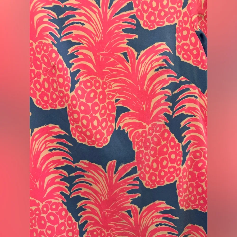 $198 Lilly Pulitzer Blanca Romper Blue Haven Little Flamenco Pineapple 00 XS - Image 4