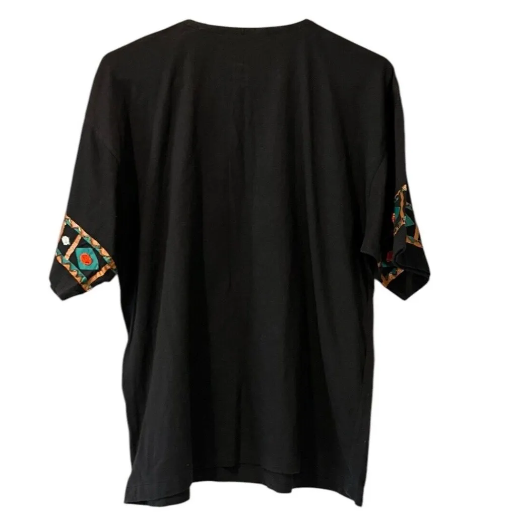Vintage Bali Moon Women’s‎ Aztec Pattern Beaded T - Image 2