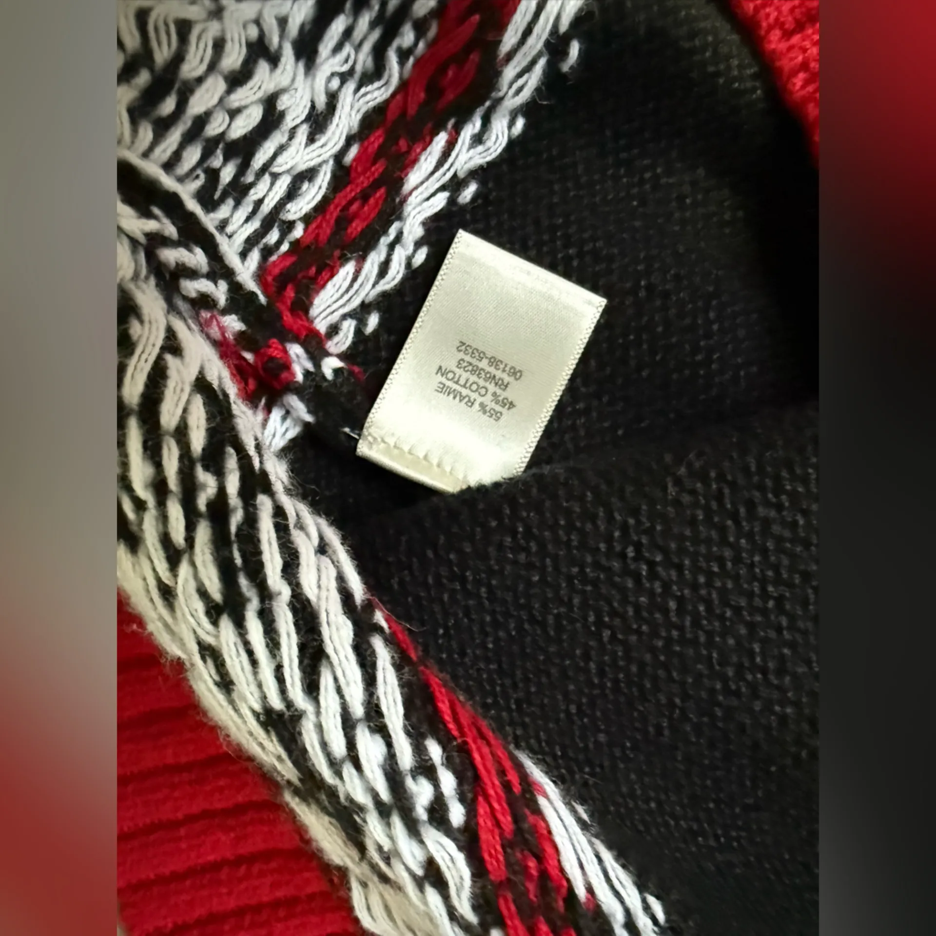 VTG Hand Embroidered Cardinal Sweatshirt Funky Festive Knit Sweater Vest Red XL - Image 5