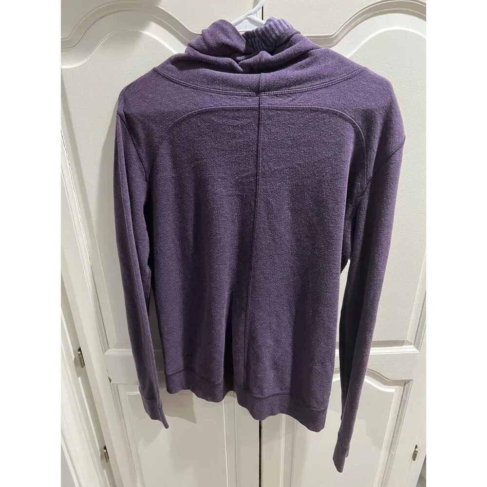 Lululemon Reversible Scuba Hoodie Purple Stripe Solid Size Small Womens Pullover - Image 2