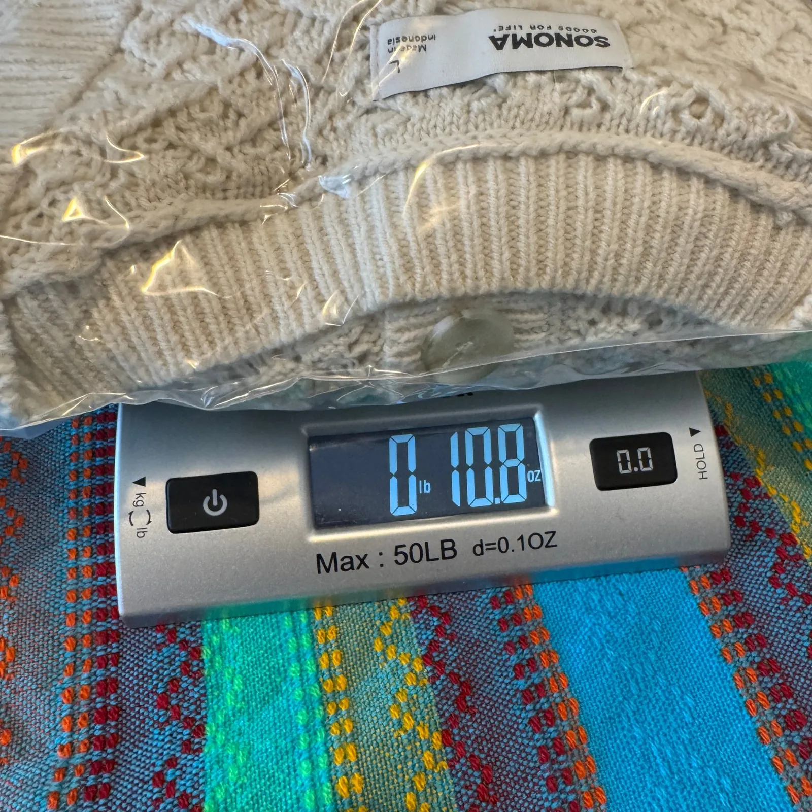 SONOMA Cardigan Sweater Womens Large Cream Crochet Knit Boho Grannycore NEW - Image 16