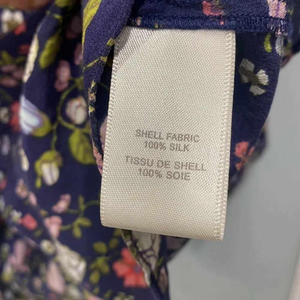 Rebecca Taylor Women's Blouse Top Floral Garden Tapestry 100% Silk Long Sleeve 4 - Image 5