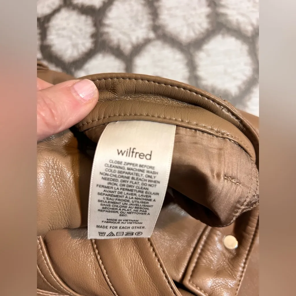 Wilfred Camel Faux Leather Pants Trouser size 4 - Image 5