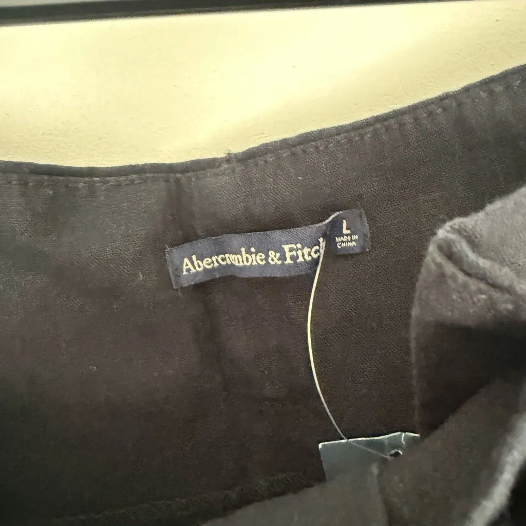Abercrombie & Fitch Women’s Large Black Linen Belted Trousers LagenLook Capsule - Image 2