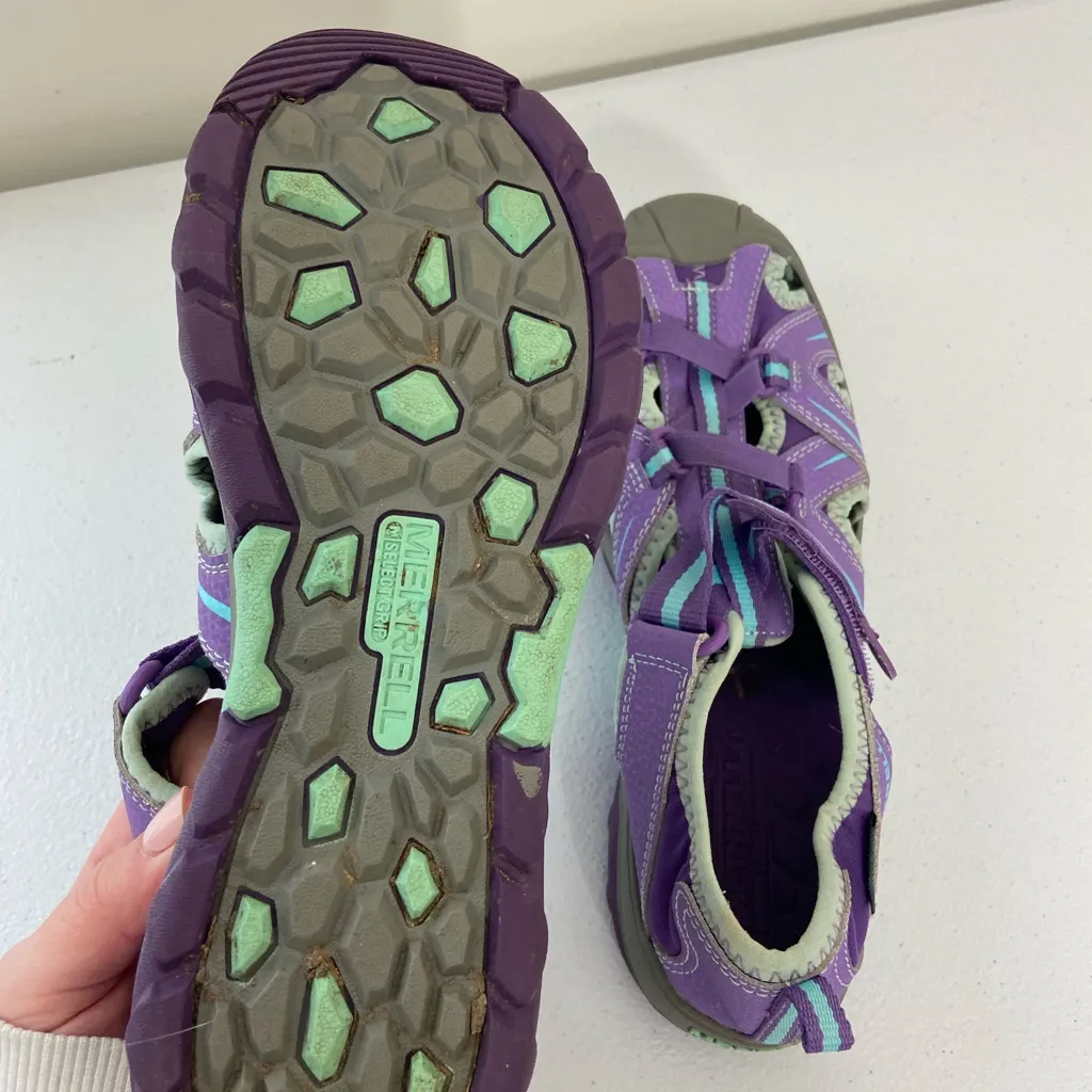EUC Merrell women’s purple blue Velcro strap hydro hiker hiking sandals shoes 6‎ - Image 5
