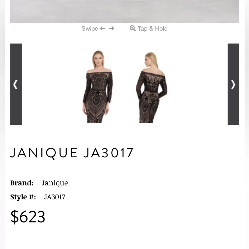 Elegant Black and Gold Evening Gown Size 10 - Image 3