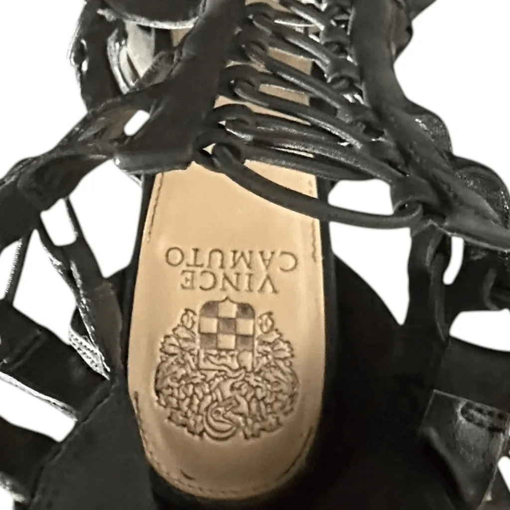 Vince Camuto Elanso Womens Suede Open Toe Cage Block Heel Sandals - Image 5