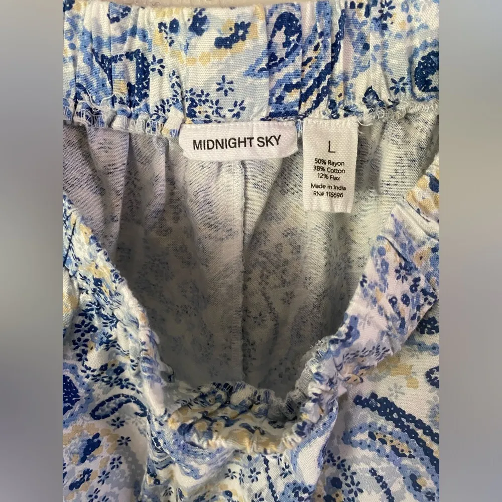 Paisley Print PALAZZO Pants and TOP 2-Piece Outfit Set By Midnight Sky Size L - Image 6