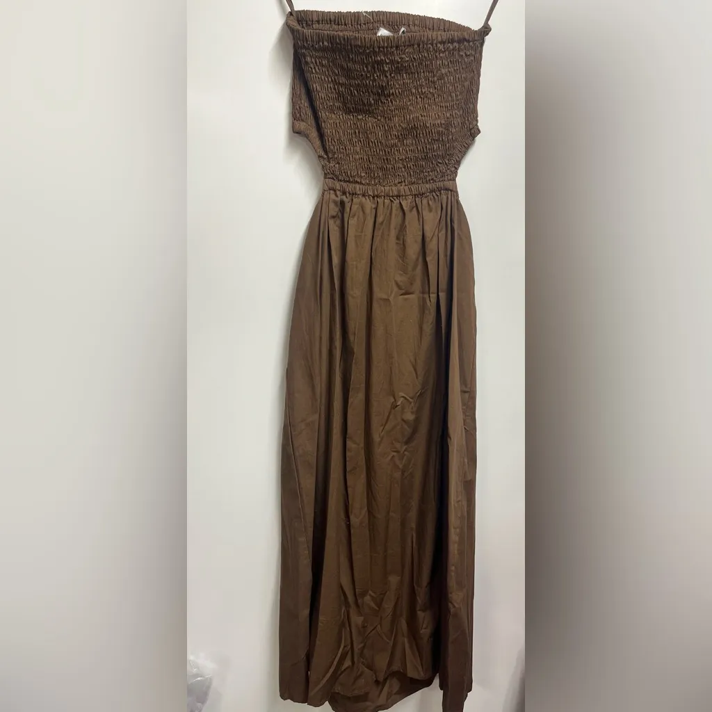 Faithful the Brand NEW NWT Deva Midi Dress in Plain Dark Chocolate size XS - Image 3
