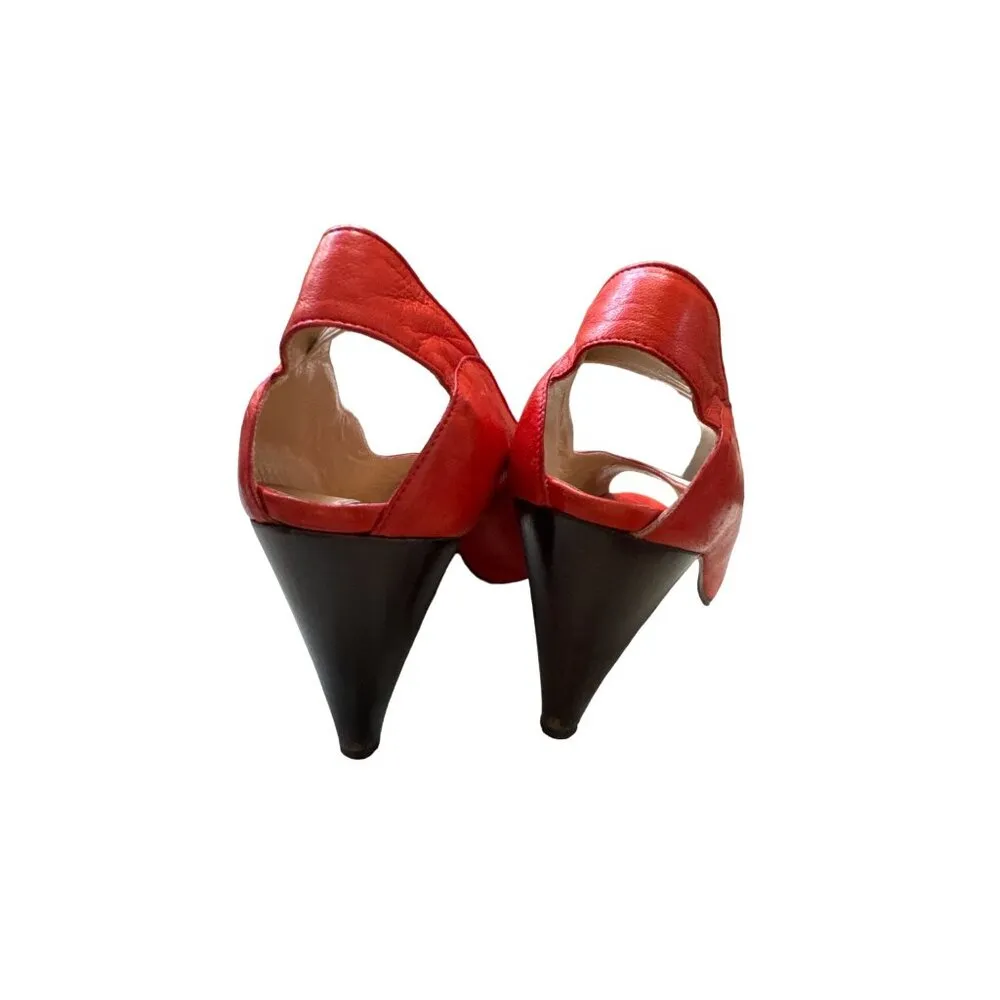 Maud Frizon Paris women’s red leather heels shoes from Italy size 6.5 SKU 3810 - Image 5