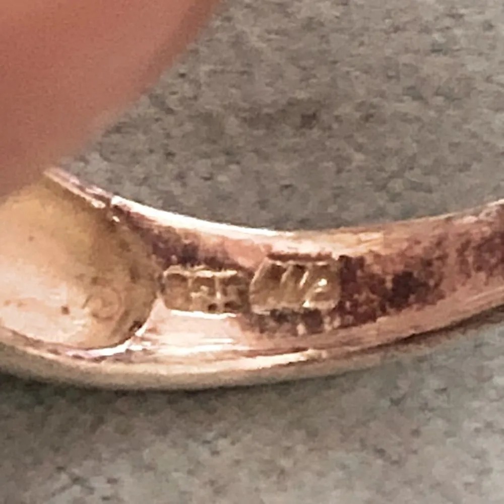 Vintage Sterling Silver Abalone Mosaic Inlay Ring 7 - Image 5