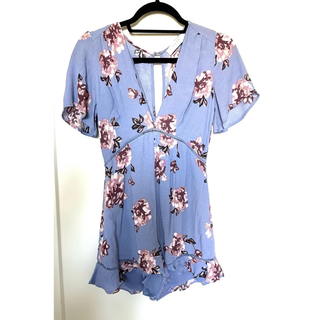 ASTR The Label Cadence Purple Floral Romper - Image 4