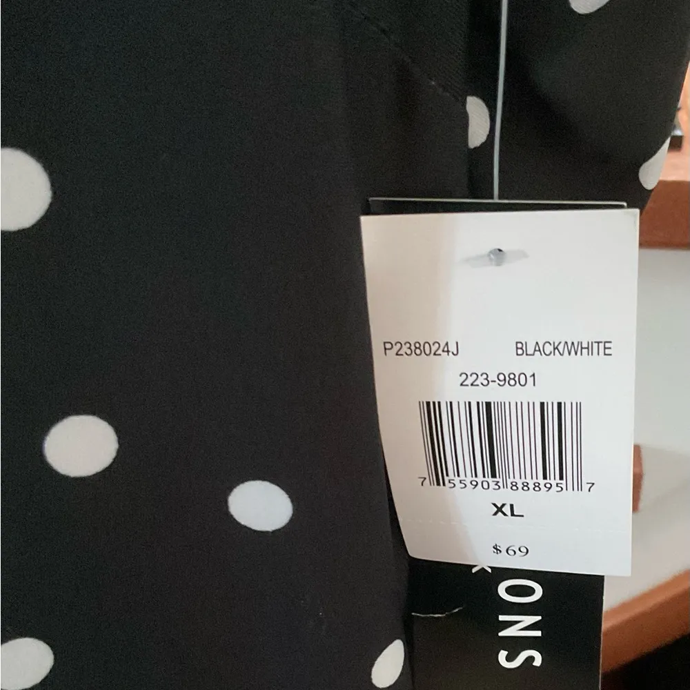 NWT Black & White Polka Dot Sleeveless Dress Size XL - Image 4