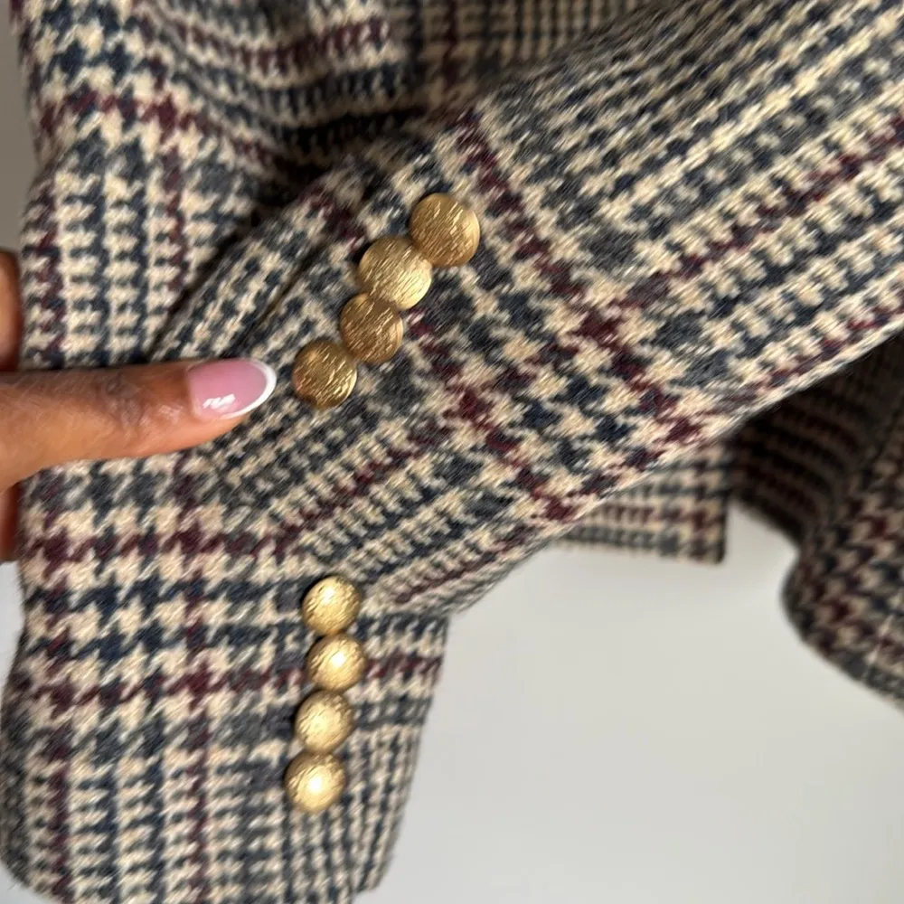J. Crew Schoolboy Wool Houndstooth Plaid Blazer 0 - Image 9