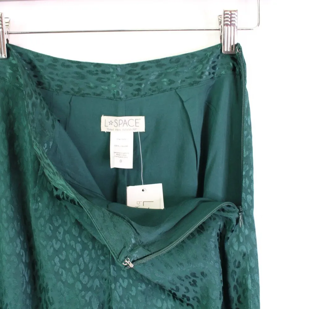 L*Space Harlow Satin Animal Print‎ Pant in Ultramarine Green Size 0 - Image 6