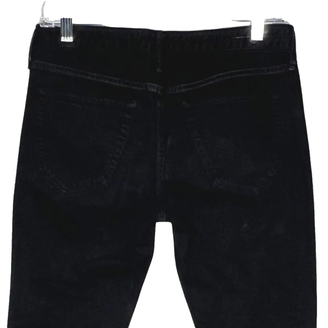 Earnest Sewn Jeans Womens 6 29" Black Skinny Frayed Raw Hems Casual Punk Grunge - Image 4