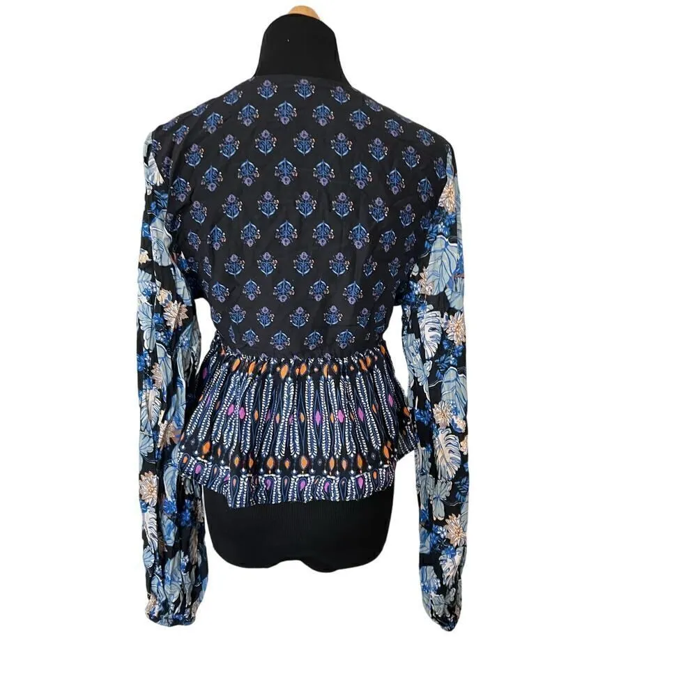 Free People Front Tie Cropped Long Sleeve Top XS - Image 4