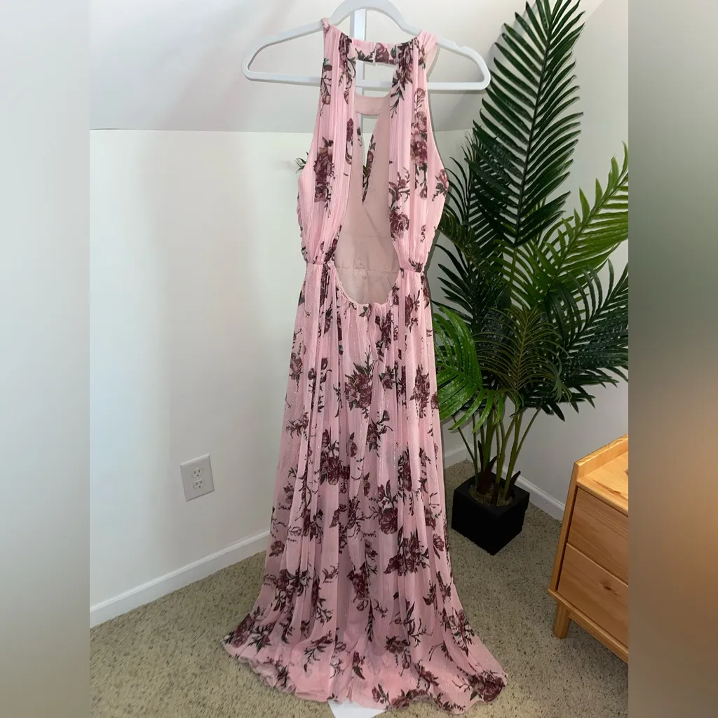 Marchesa Notte Bridesmaids Blush Floral‎ Halter Gown 8 Pink - Image 5