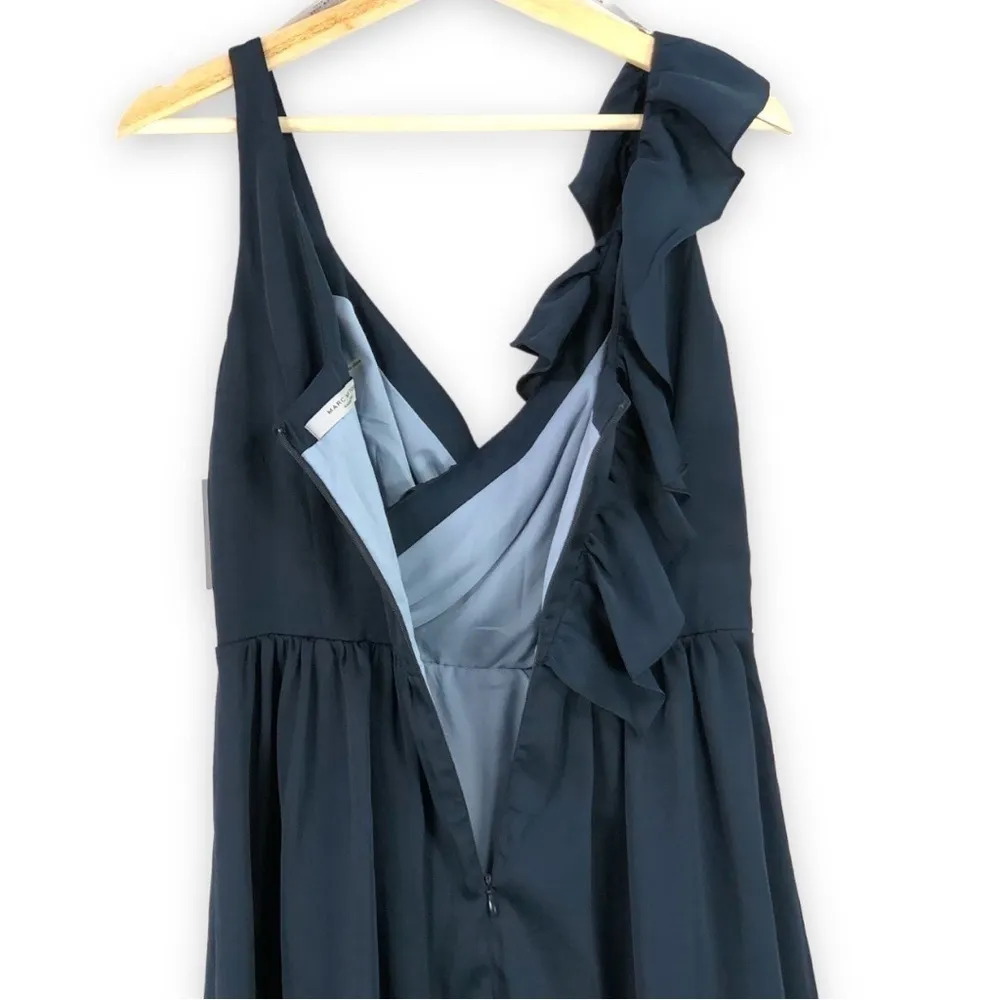 NWT - Andrew Marc NY - Ruffle Shoulder Dress in Blue - 4 - Image 5