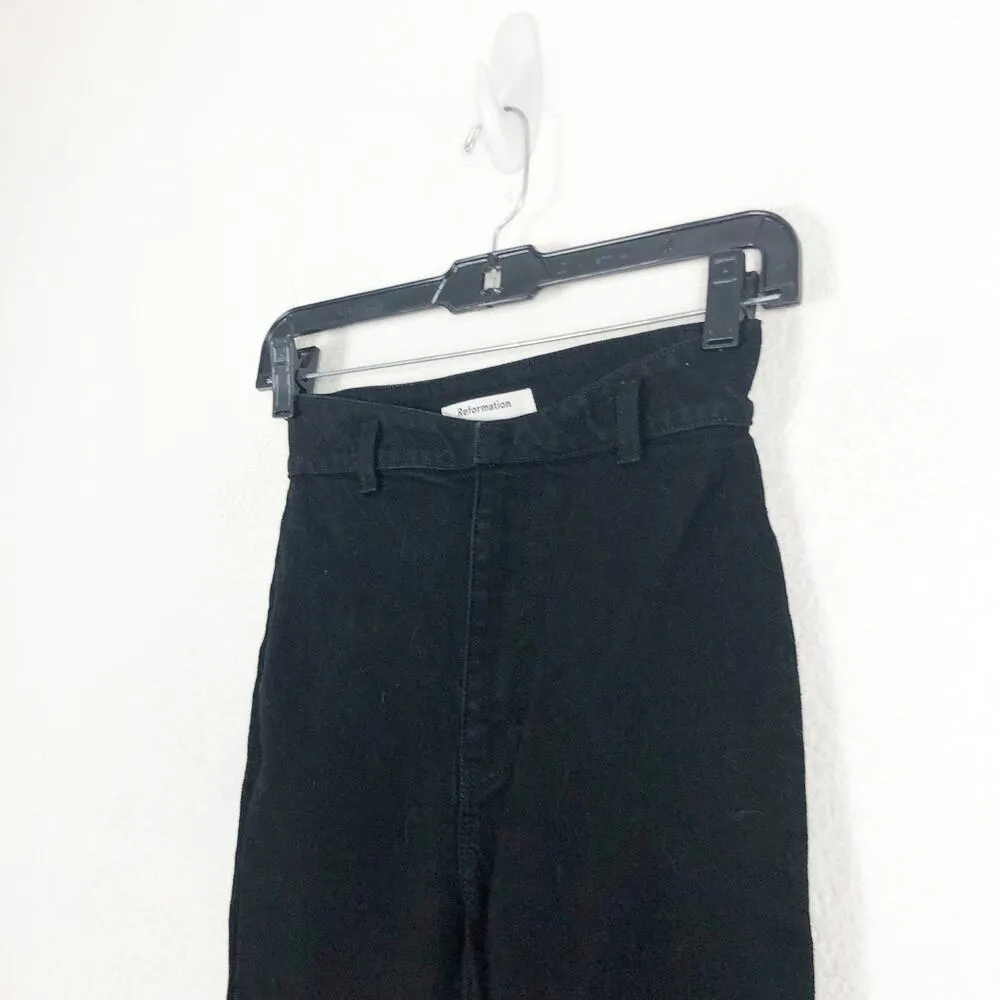 Reformation Vicki Black Jeans Size 23 High Rise Slim Straight Stretch - Image 8
