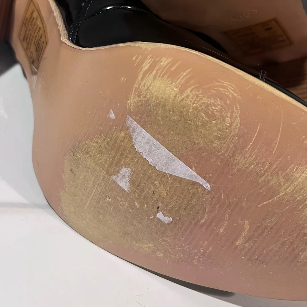 Leila Stone Vegan Black Patent Leather Cynira Knee - Image 11