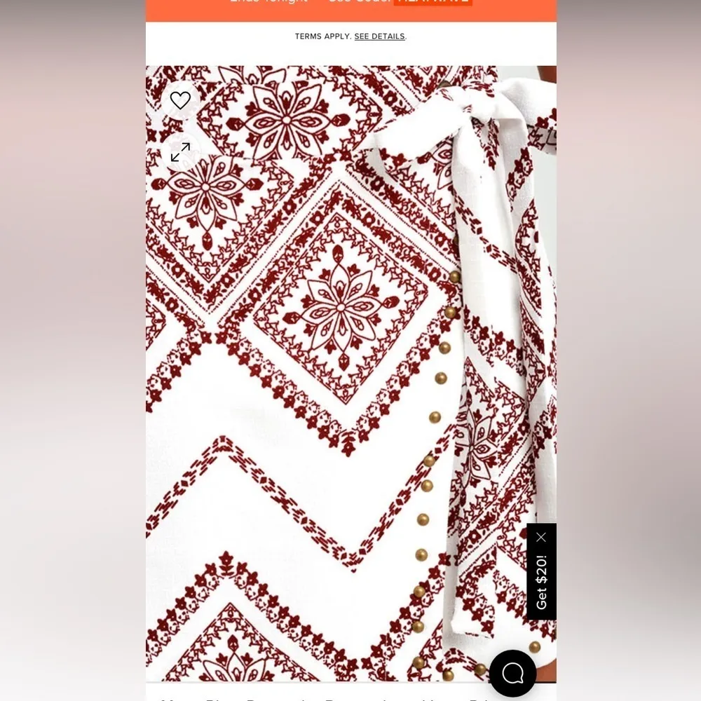 Moon river nwot romantics burgundy & white printed romper $80 boho holiday wrap - Image 5