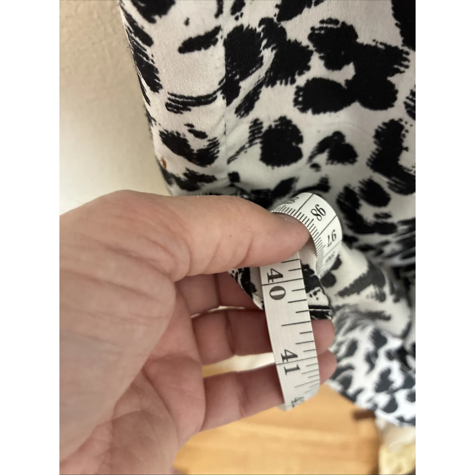 Merona White and‎ Black Animal Print High Low Dress Women's Size Small - Image 13