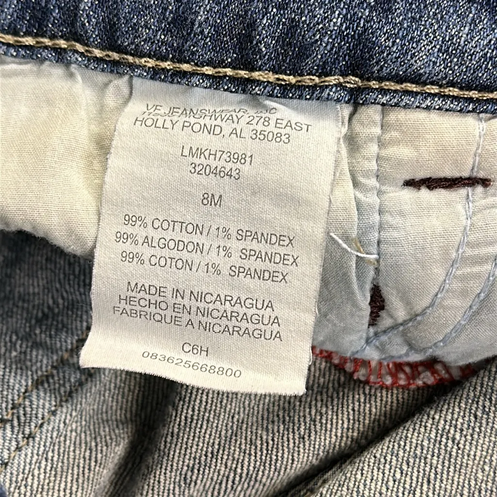 Lee Just Below the Waist Stretch Denim Cropped Button Cuff Blue Jeans Womens 8 M - Image 9