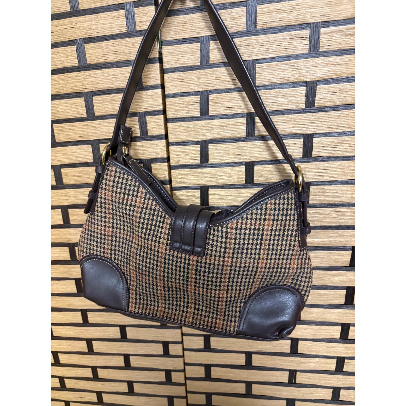 Croft & Barrow Brown Plaid Hobo Bag - Image 2