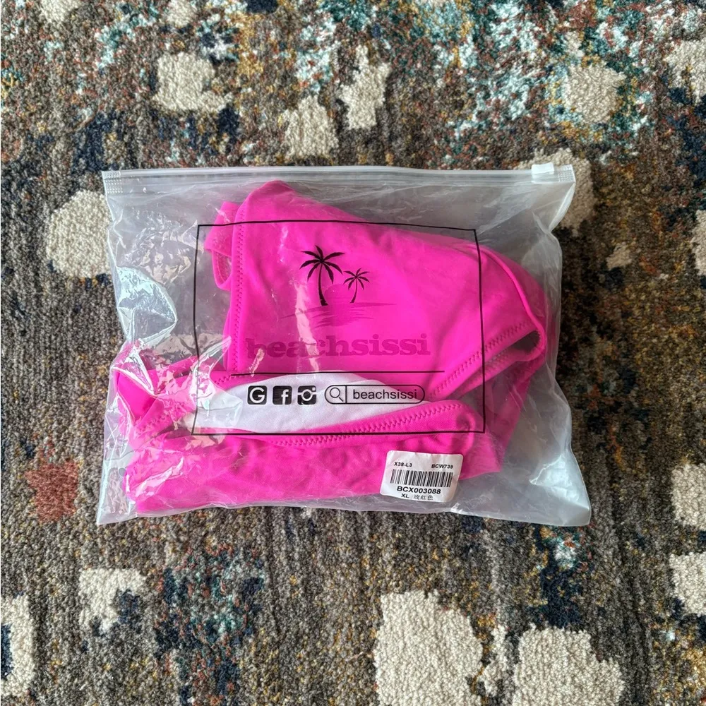 Beachsissi Solid Cutout One Shoulder Bikini Set - Image 6