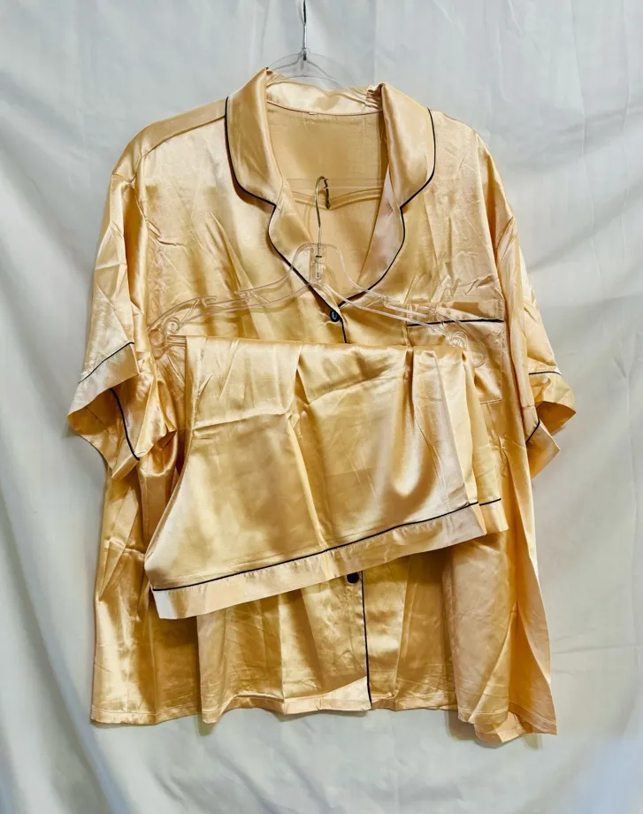 Women’s Plus Size Pajama Lounge Set in Champagne color, Size 26W. Tan - Image 1