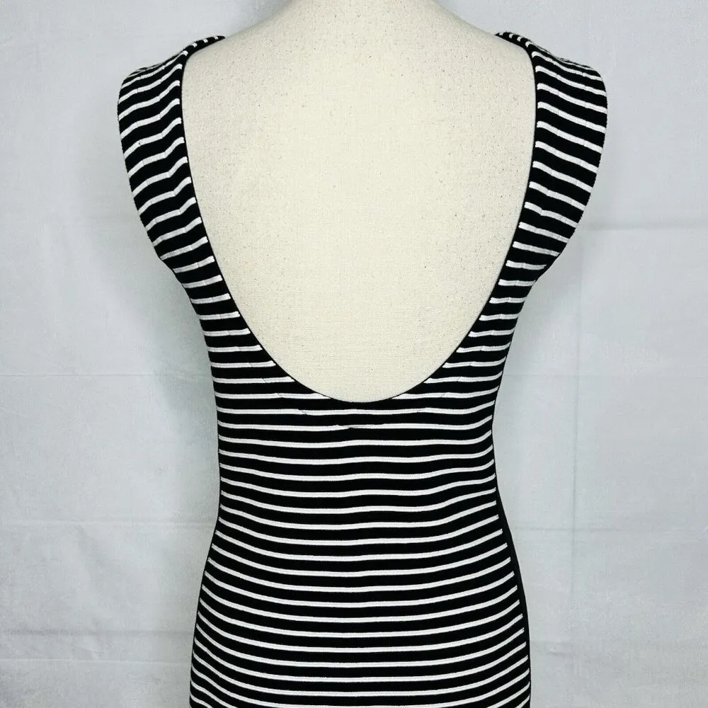 Athleta Mala Dress Size Small S Black White Stripe Sleeveless Tank Bodycon - Image 8