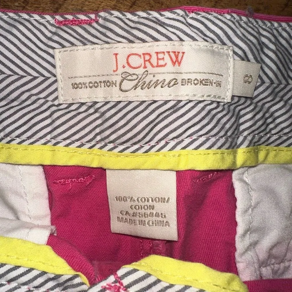 J Crew broken in pink chino preppy size 8 flat front shorts Pink - Image 2