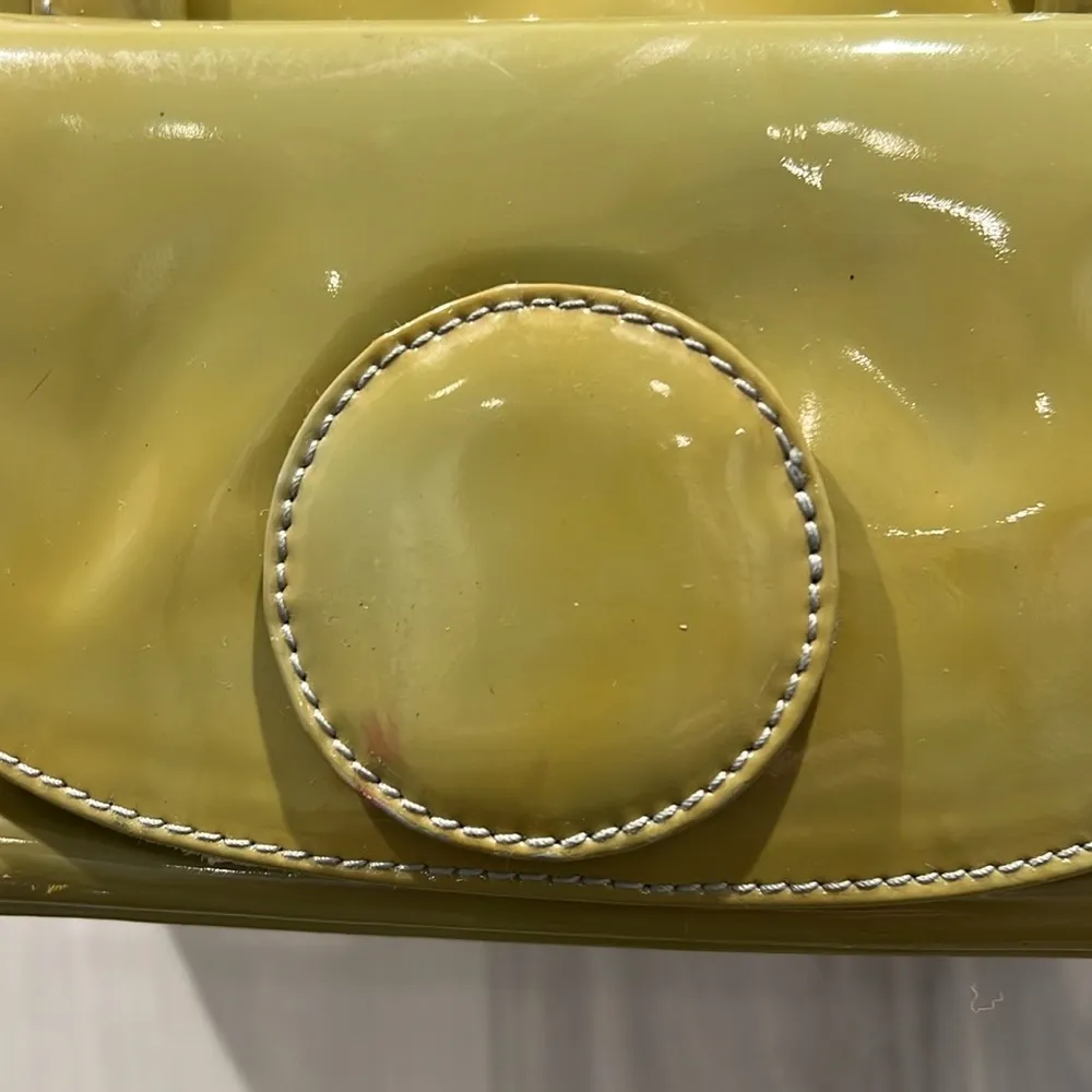 Furla Green Patent Leather Handbag  GUC - some color transfer and marks - Image 2