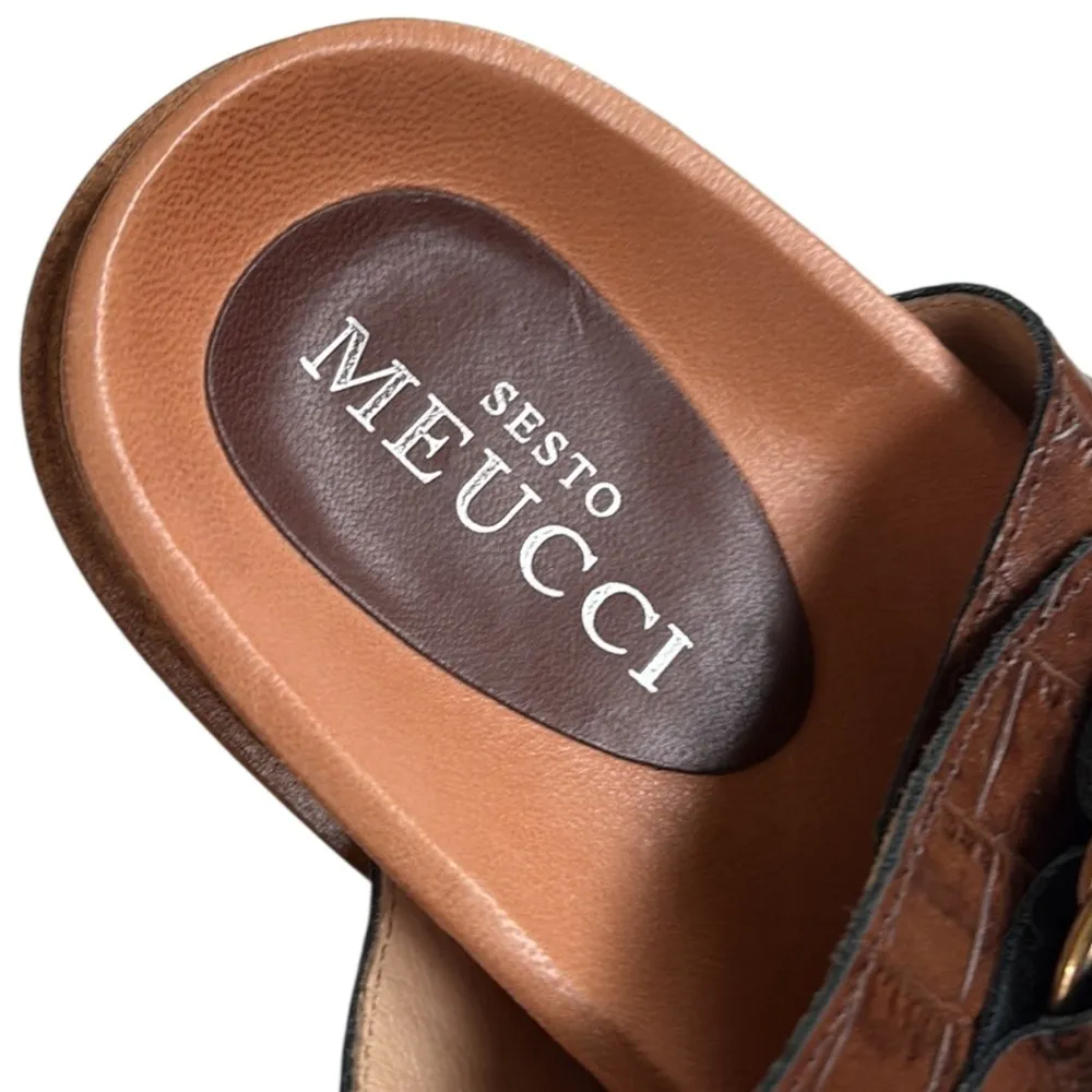 Like New Sesto Meucci Leather Buckle Sandals Size 7 Retail $225.00; - Image 3