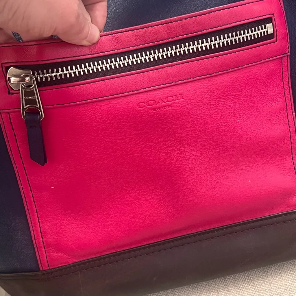 Coach Legacy colorblock pink and navy - Image 9