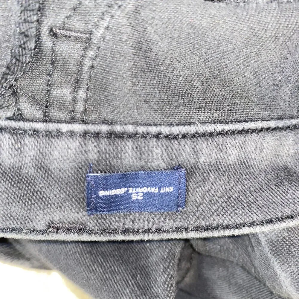 Gap Black Wash Denim Knit Favorite Jegging Jeans Women's Size 25 - Image 5