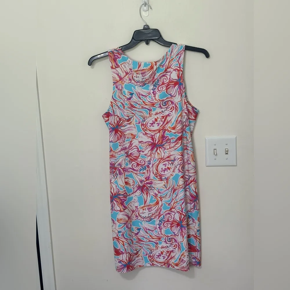 Aryeh‎ Womens Dress Size L Sleeveless Blue Pink Floral Print A-line - Image 2