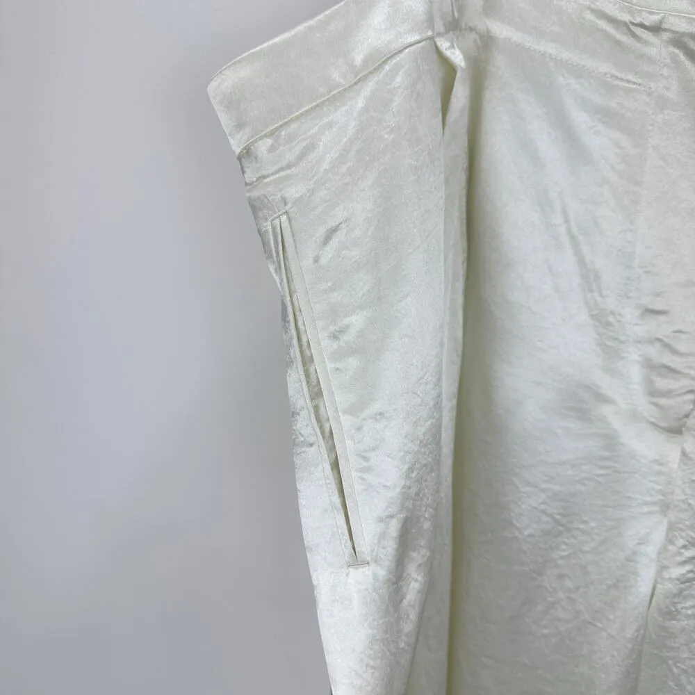 J.Crew Anna October Wide Leg Trouser Textured Satin Relaxed Ivory US 22 NWT - Image 16