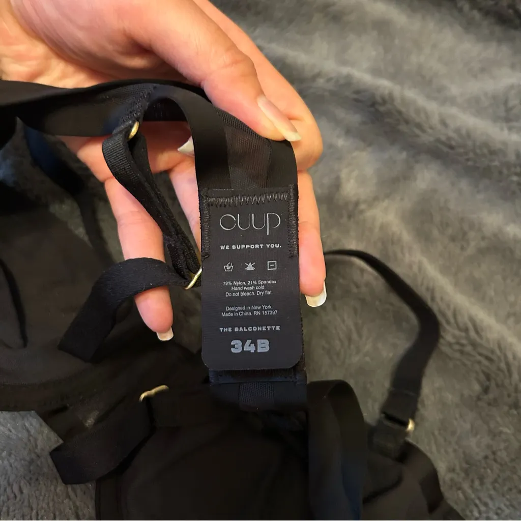 CUUP Balconette Black Mesh Bra Size 34B - Image 4
