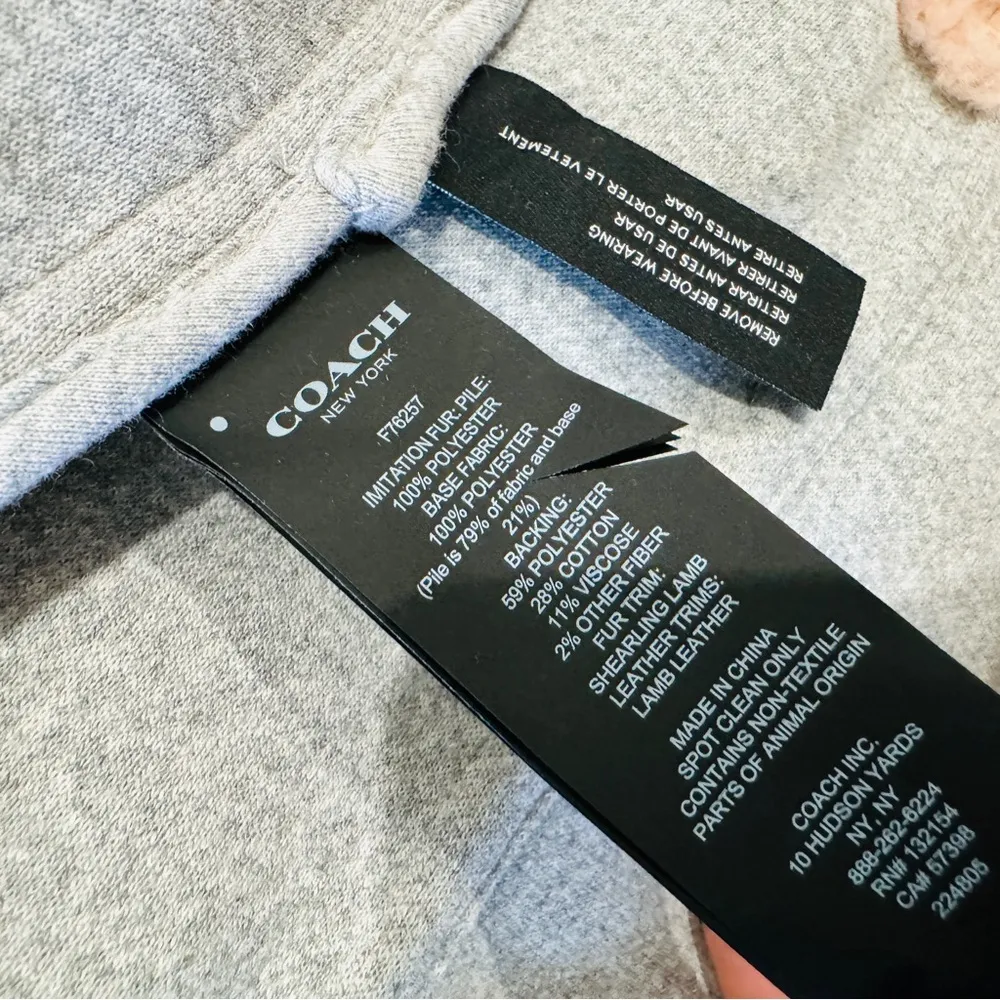 Coach faux shearling pink teddy coat NEW - Image 11