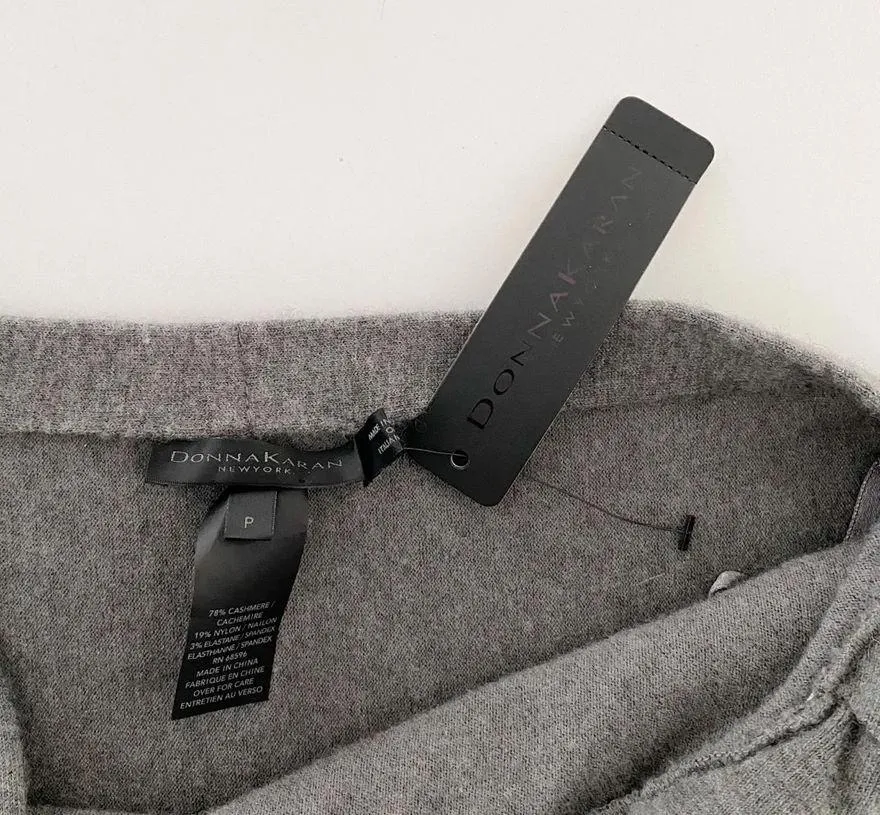 Cashmere Midi Wrap Skirt in Medium Grey NWT Size P Retail $795 - Image 10