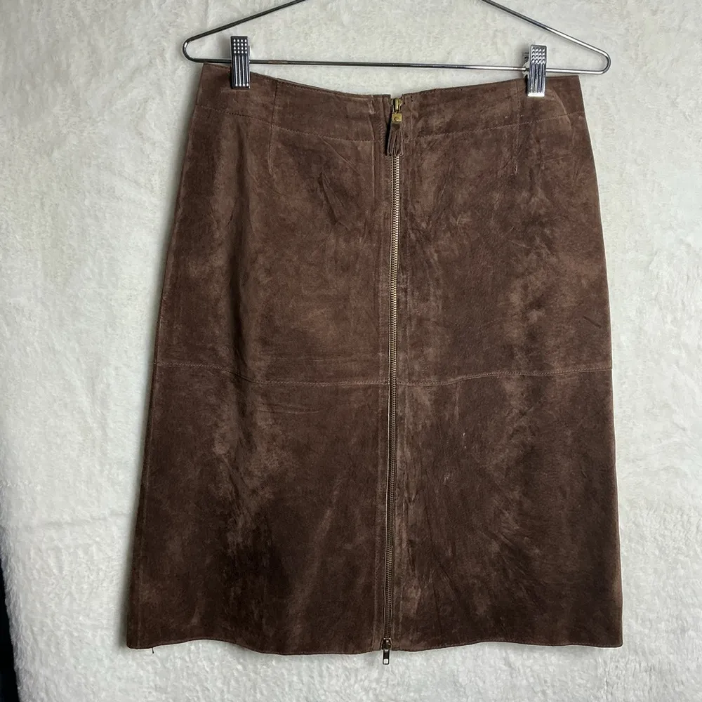 Y2k 90,S vintage Isaac Mizrahi Taupe Leather Jacket size 8 - Image 2