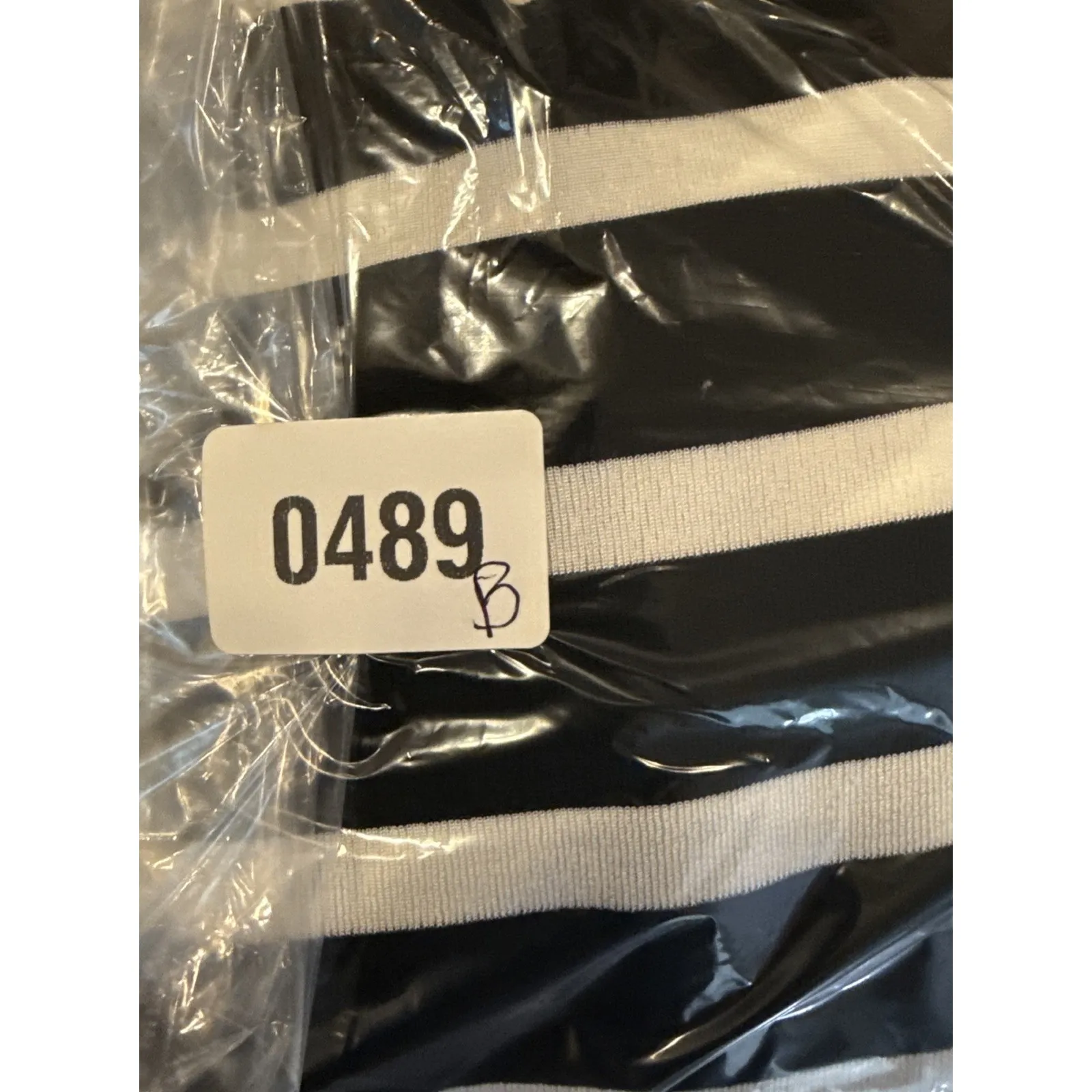 Chicos Travelers 2 US Large Black White Striped Open Front Cardigan Slinky - Image 8