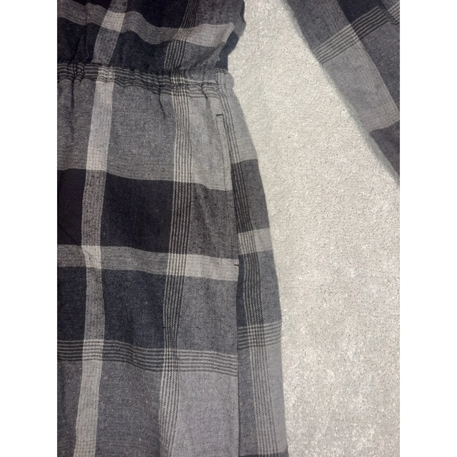 prAna Loop To Pines Flannel Plaid Gray Organic Cotton Shirt Dress Medium Pockets - Image 4