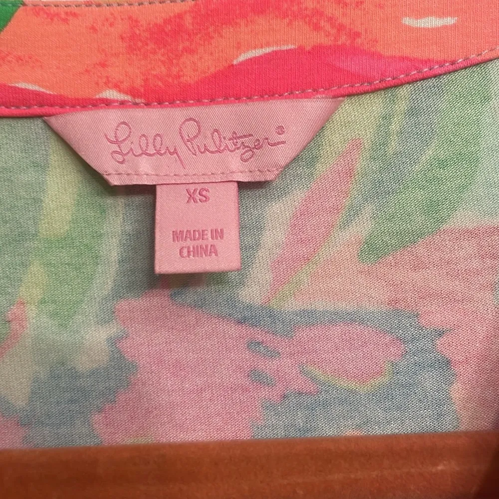 Lilly Pulitzer Emilia Wrap Dress Paradise Bound 3/4 Sleeve Size XS - Image 5