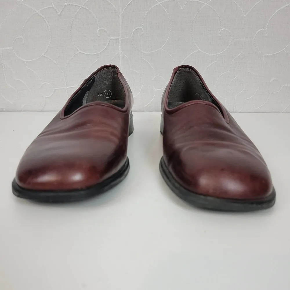 Enzo Angiolini Womens Shoes Size 7 Burgandy Leather Slip On Flat Loafers - Image 78