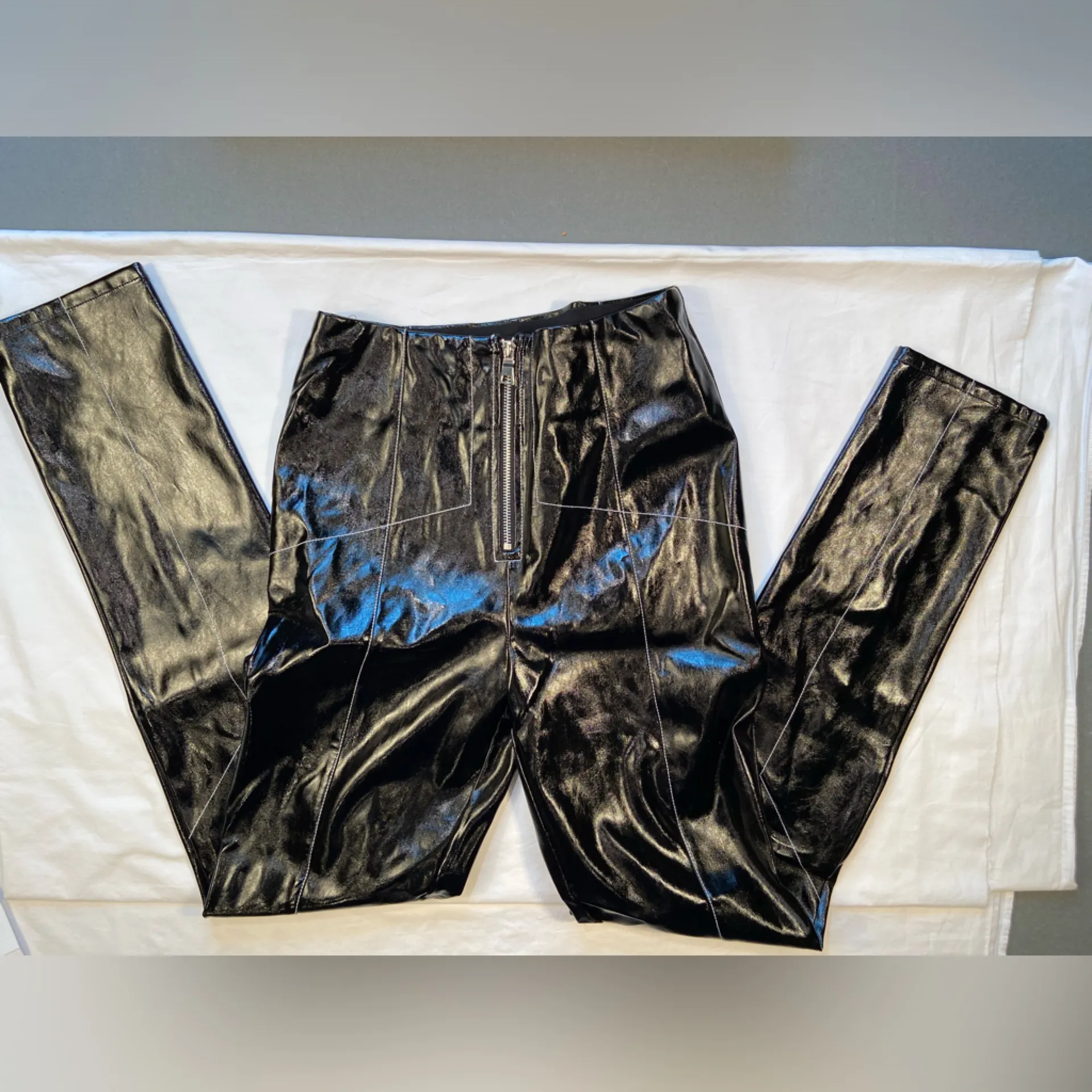 I.Am.Gia, Winona Black Patent Vegan‎ Leather Hi Rise Pants, Size Small - Image 2