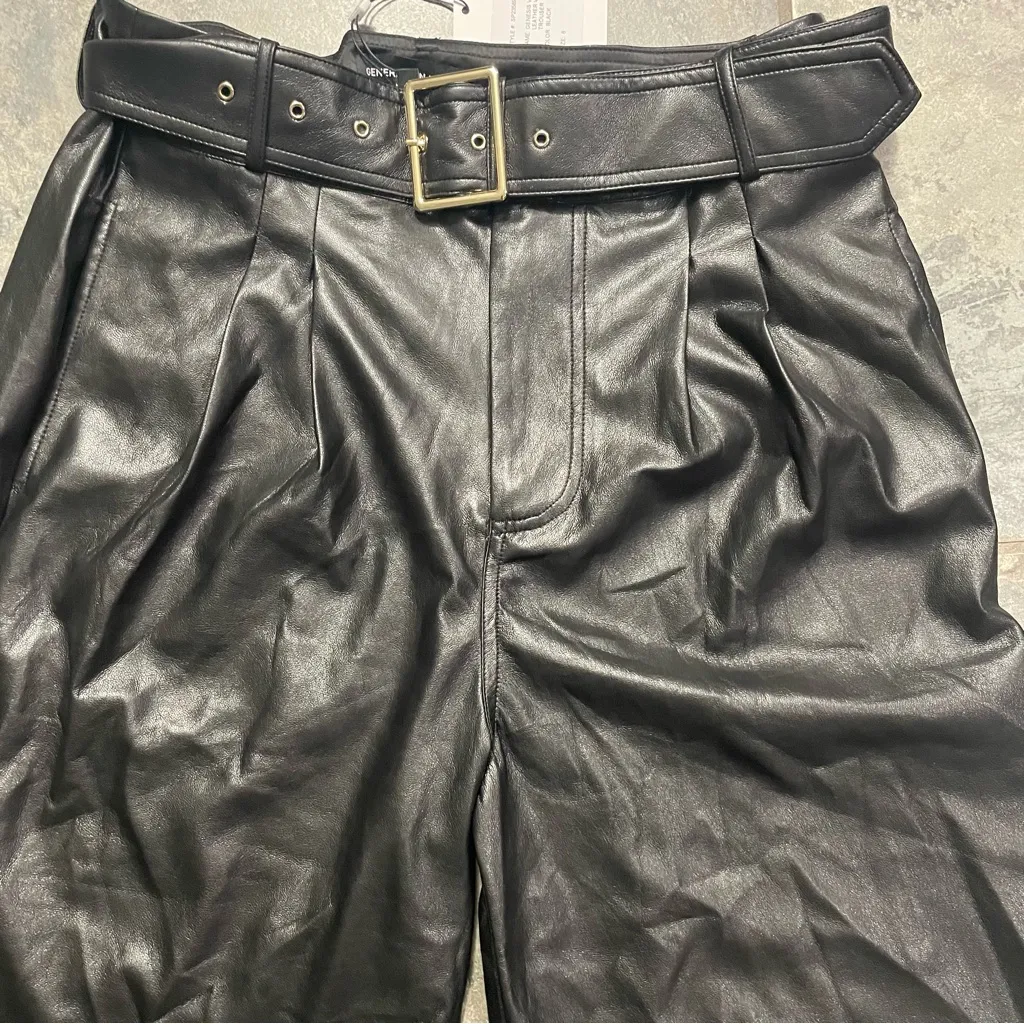 NWT Generation Love Genesis Vegan‎ Wide Leg Trousers Black Sz 8 $307 - Image 5